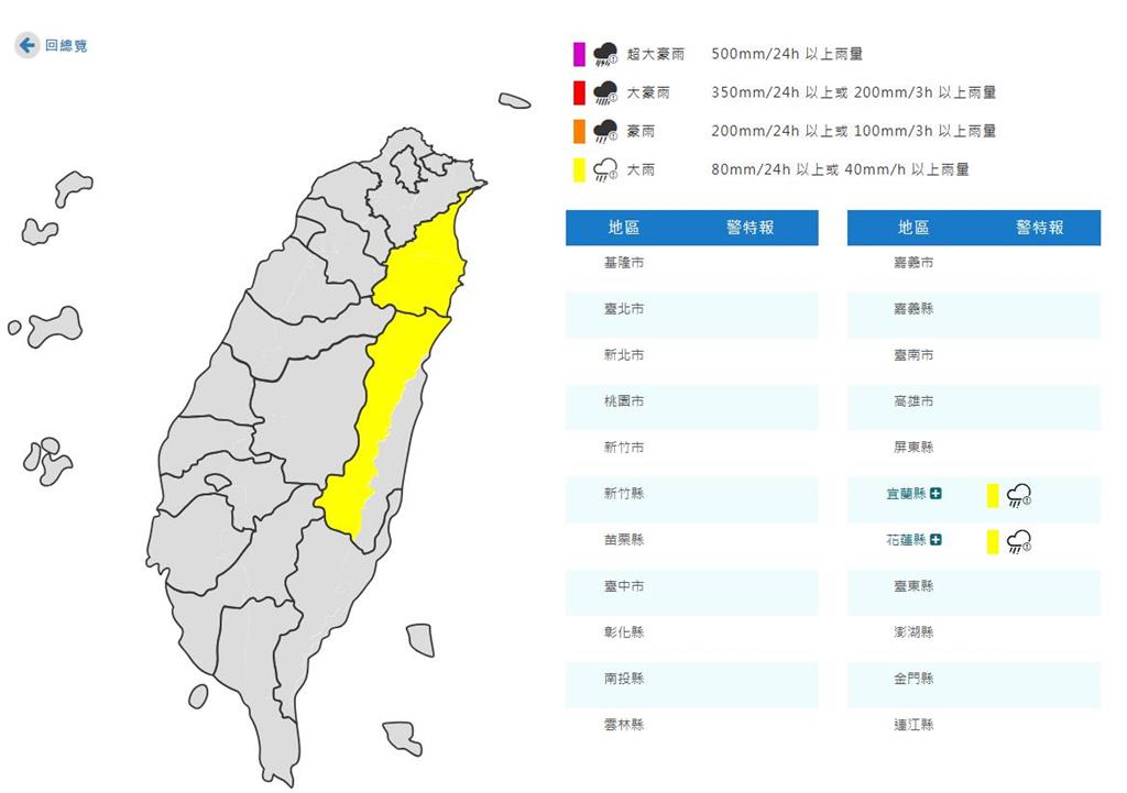 快新聞／2縣市大雨特報　注意雷擊及強陣風